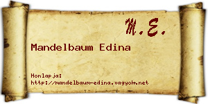 Mandelbaum Edina névjegykártya